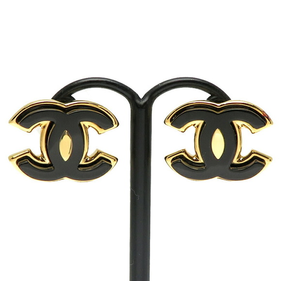 CHANEL Authentic Gold Logo Earrings - Picture 2 of 8